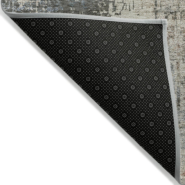 Homeroots 3' Stylish Abstract Beige Brown Gray Washable Area Rug For Indoor Outdoor Living Spaces 9' X 12' Polyester 587318