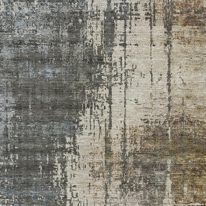 Homeroots 3' Stylish Abstract Beige Brown Gray Washable Area Rug For Indoor Outdoor Living Spaces 9' X 12' Polyester 587318