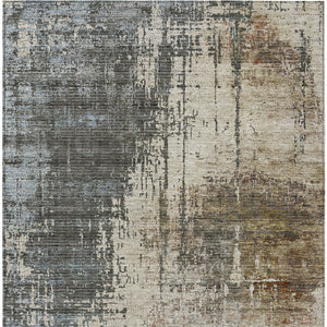 Homeroots 3' Stylish Abstract Beige Brown Gray Washable Area Rug For Indoor Outdoor Living Spaces 10' X 14' Polyester 587319