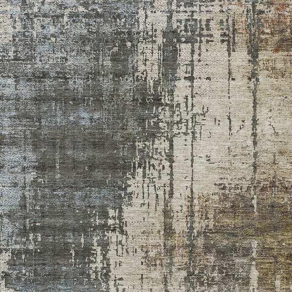 Homeroots 3' Stylish Abstract Beige Brown Gray Washable Area Rug For Indoor Outdoor Living Spaces 10' X 14' Polyester 587319