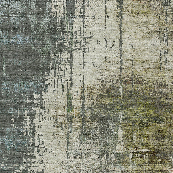 Homeroots 3' Stylish Abstract Beige Brown Gray Washable Area Rug For Indoor Outdoor Living Spaces 3' X 5' Polyester 587320