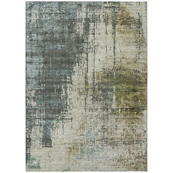 HomeRoots 9' Sage Beige and Brown Abstract Area Rug - Durable, Washable, Indoor/Outdoor Decor for Every Space 9' X 12' 587324