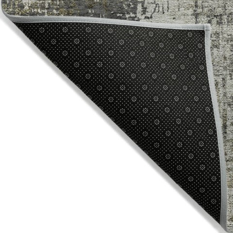 Homeroots 3' Stylish Abstract Beige Brown Gray Washable Area Rug For Indoor Outdoor Living Spaces 3' X 5' Polyester 587326