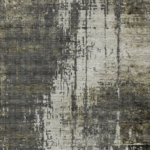 Homeroots 3' Stylish Abstract Beige Brown Gray Washable Area Rug For Indoor Outdoor Living Spaces 3' X 5' Polyester 587326