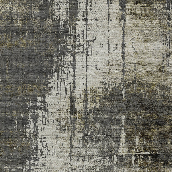 Homeroots 3' Stylish Abstract Beige Brown Gray Washable Area Rug For Indoor Outdoor Living Spaces 5' X 8' Polyester 587327