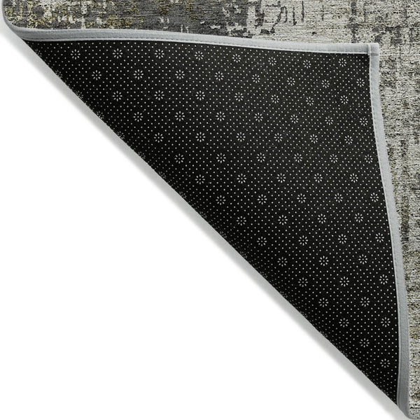 Homeroots 3' Stylish Abstract Beige Brown Gray Washable Area Rug For Indoor Outdoor Living Spaces 9' X 12' Polyester 587330