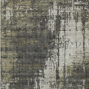 Homeroots 3' Stylish Abstract Beige Brown Gray Washable Area Rug For Indoor Outdoor Living Spaces 10' X 14' Polyester 587331