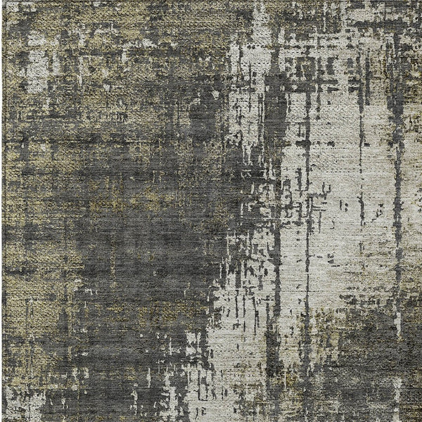 Homeroots 3' Stylish Abstract Beige Brown Gray Washable Area Rug For Indoor Outdoor Living Spaces 10' X 14' Polyester 587331