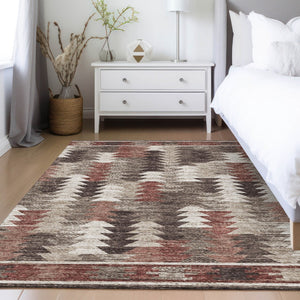 Homeroots 3' Navy Blue And Sky Blue Southwestern Washable Area Rug For Stylish Indoor Or Outdoor Spaces 3' X 5' Polyester 587338