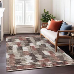 Homeroots 3' Navy Blue And Sky Blue Southwestern Washable Area Rug For Stylish Indoor Or Outdoor Spaces 3' X 5' Polyester 587338