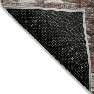 Homeroots 3' Navy Blue And Sky Blue Southwestern Washable Area Rug For Stylish Indoor Or Outdoor Spaces 8' X 10' Polyester 587341