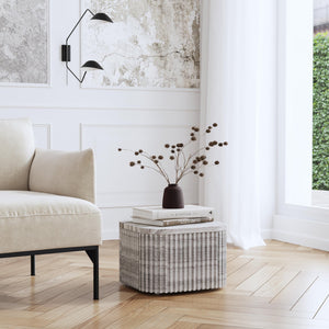 Butler Specialty Sylvester Marble Side Table - Chic 11-inch High Design To Elevate Your Living Space Elegantly Gray And White Marble,Mdf 5873455-butler