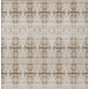Homeroots 3' Beige Taupe & Tan Geometric Washable Area Rug – Perfect For Indoor & Outdoor Spaces, Durable Design 3' X 5' Polyester 587350