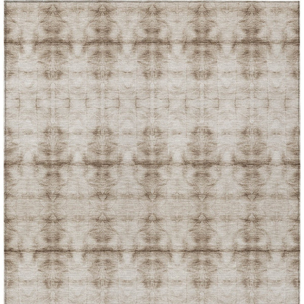 Homeroots 3' Beige Taupe & Tan Geometric Washable Area Rug – Perfect For Indoor & Outdoor Spaces, Durable Design 3' X 5' Polyester 587350