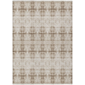 Homeroots 3' Beige Taupe & Tan Geometric Washable Area Rug – Perfect For Indoor & Outdoor Spaces, Durable Design 8' X 10' Polyester 587353