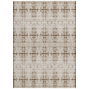 Homeroots 3' Beige Taupe & Tan Geometric Washable Area Rug – Perfect For Indoor & Outdoor Spaces, Durable Design 9' X 12' Polyester 587354