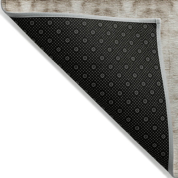 Homeroots 3' Beige Taupe & Tan Geometric Washable Area Rug – Perfect For Indoor & Outdoor Spaces, Durable Design 9' X 12' Polyester 587354