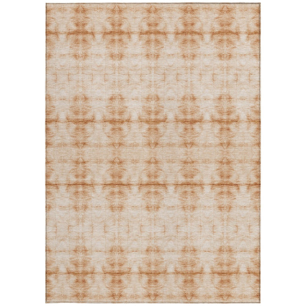 Homeroots 3' Beige Taupe & Tan Geometric Washable Area Rug – Perfect For Indoor & Outdoor Spaces, Durable Design 3' X 5' Polyester 587368