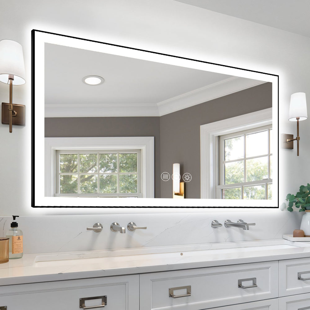 English Elm 55X30 Inch Frameless Led Bathroom Mirror - Smart Anti-Fog, Dimmable Lighting & Safe Design Features T3757P346995