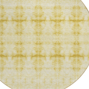 Homeroots 3' Beige Taupe & Tan Geometric Washable Area Rug – Perfect For Indoor & Outdoor Spaces, Durable Design 8' Round Polyester 587382