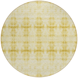 Homeroots 3' Beige Taupe & Tan Geometric Washable Area Rug – Perfect For Indoor & Outdoor Spaces, Durable Design 8' Round Polyester 587382