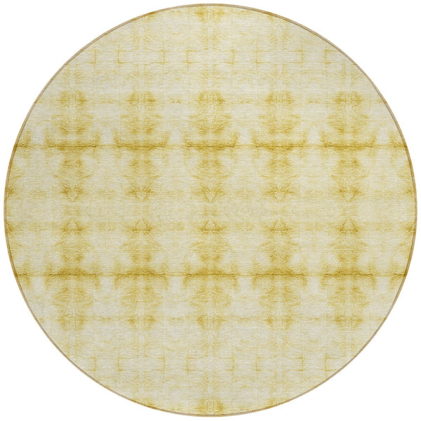 Homeroots 3' Beige Taupe & Tan Geometric Washable Area Rug – Perfect For Indoor & Outdoor Spaces, Durable Design 8' Round Polyester 587382