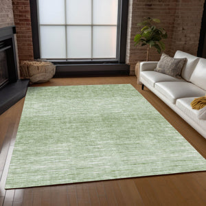 Homeroots 3' Artichoke Green Abstract Washable Area Rug - Ideal For Indoor And Outdoor Spaces, Stain Resistant 3' X 5' Polyester 587386