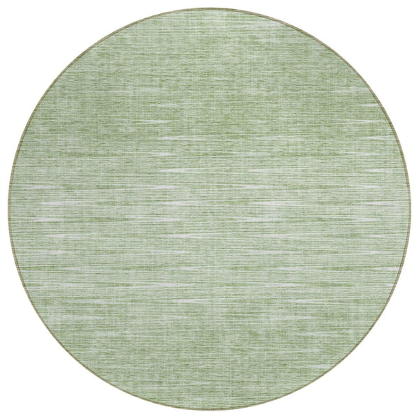 HomeRoots 5' Artichoke Green Abstract Washable Area Rug – Durable, Stylish Indoor/Outdoor Décor for Any Space 8' Round 587388