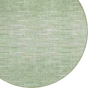 Homeroots 3' Artichoke Green Abstract Washable Area Rug - Ideal For Indoor And Outdoor Spaces, Stain Resistant 8' Round Polyester 587388