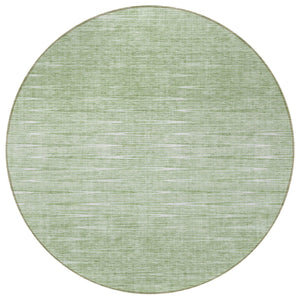 Homeroots 3' Artichoke Green Abstract Washable Area Rug - Ideal For Indoor And Outdoor Spaces, Stain Resistant 8' Round Polyester 587388