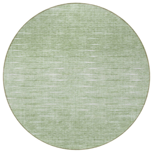 Homeroots 3' Artichoke Green Abstract Washable Area Rug - Ideal For Indoor And Outdoor Spaces, Stain Resistant 8' Round Polyester 587388