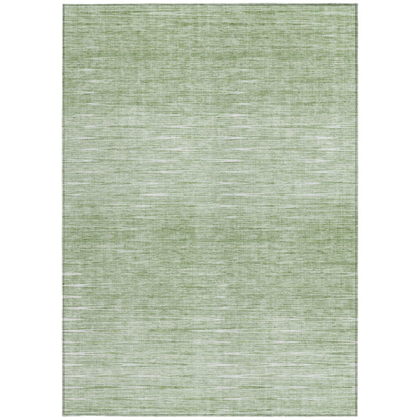 Homeroots 3' Artichoke Green Abstract Washable Area Rug - Ideal For Indoor And Outdoor Spaces, Stain Resistant 9' X 12' Polyester 587390
