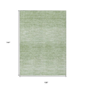 Homeroots 3' Artichoke Green Abstract Washable Area Rug - Ideal For Indoor And Outdoor Spaces, Stain Resistant 9' X 12' Polyester 587390