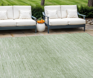 Homeroots 3' Artichoke Green Abstract Washable Area Rug - Ideal For Indoor And Outdoor Spaces, Stain Resistant 9' X 12' Polyester 587390