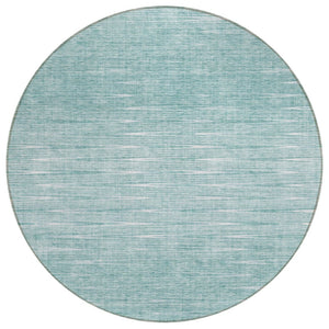 HomeRoots 5' Aqua and Ivory Abstract Area Rug - Stylish Washable Indoor/Outdoor Floor Covering for All Spaces 8' Round 587394