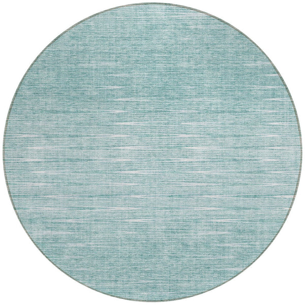 Homeroots 3' Artichoke Green Abstract Washable Area Rug - Ideal For Indoor And Outdoor Spaces, Stain Resistant 8' Round Polyester 587394