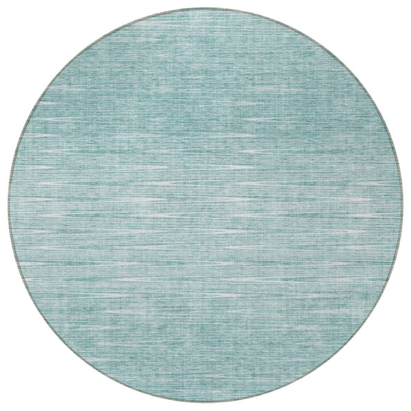 Homeroots 3' Artichoke Green Abstract Washable Area Rug - Ideal For Indoor And Outdoor Spaces, Stain Resistant 8' Round Polyester 587394
