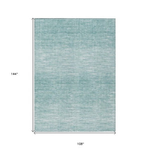 Homeroots 3' Artichoke Green Abstract Washable Area Rug - Ideal For Indoor And Outdoor Spaces, Stain Resistant 9' X 12' Polyester 587396