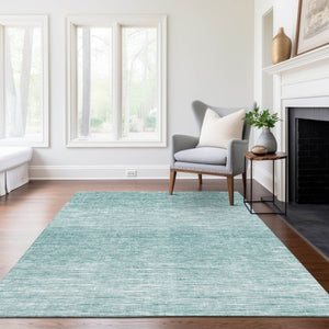 HomeRoots 9' Aqua And Ivory Abstract Area Rug - Stylish, Durable, Washable Design for Indoor & Outdoor Spaces 9' X 12' 587396