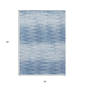 Homeroots 3' Artichoke Green Abstract Washable Area Rug - Ideal For Indoor And Outdoor Spaces, Stain Resistant 5' X 8' Polyester 587399