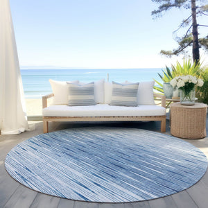 Homeroots 3' Artichoke Green Abstract Washable Area Rug - Ideal For Indoor And Outdoor Spaces, Stain Resistant 8' Round Polyester 587400