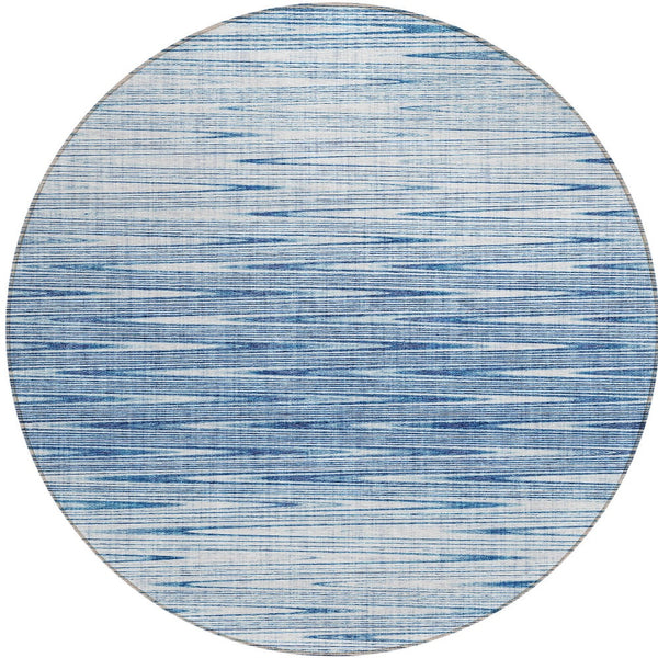 Homeroots 3' Artichoke Green Abstract Washable Area Rug - Ideal For Indoor And Outdoor Spaces, Stain Resistant 8' Round Polyester 587400