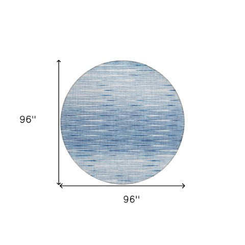 Homeroots 3' Artichoke Green Abstract Washable Area Rug - Ideal For Indoor And Outdoor Spaces, Stain Resistant 8' Round Polyester 587400