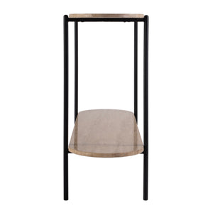 Butler Specialty Rinaldi 2-tier Console Table - Elegant Marble & Iron Design For Modern Living Spaces And Entryways Natural Iron,Travertine Marble And Mdf 5874025-butler