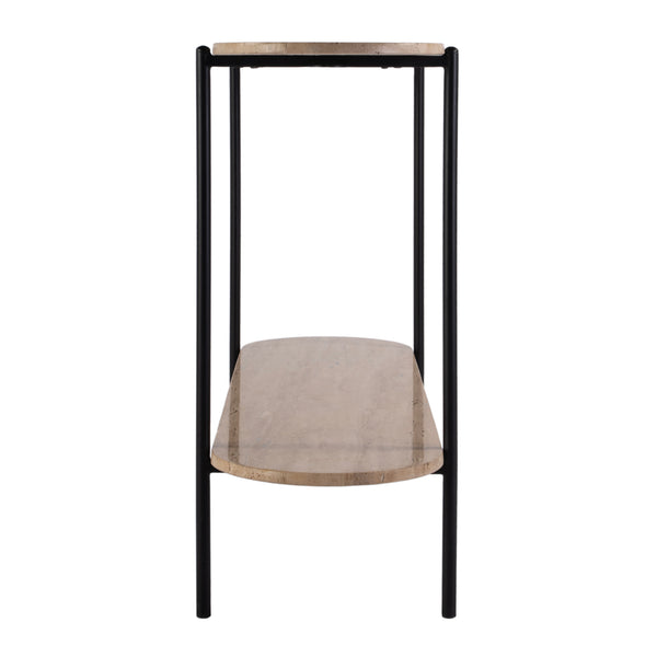 Butler Specialty Rinaldi 2-tier Console Table - Elegant Marble & Iron Design For Modern Living Spaces And Entryways Natural Iron,Travertine Marble And Mdf 5874025-butler