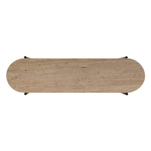 Butler Specialty Rinaldi 2-tier Console Table - Elegant Marble & Iron Design For Modern Living Spaces And Entryways Natural Iron,Travertine Marble And Mdf 5874025-butler