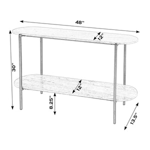 Butler Specialty Rinaldi 2-tier Console Table - Elegant Marble & Iron Design For Modern Living Spaces And Entryways Natural Iron,Travertine Marble And Mdf 5874025-butler