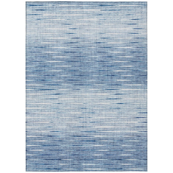 HomeRoots 9' Navy Blue and Sky Blue Abstract Area Rug - Durable, Washable Design for Indoor/Outdoor Spaces 9' X 12' 587402