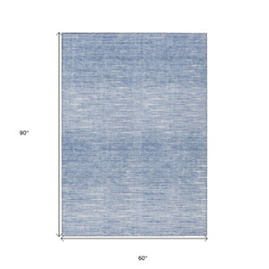 Homeroots 3' Artichoke Green Abstract Washable Area Rug - Ideal For Indoor And Outdoor Spaces, Stain Resistant 5' X 8' Polyester 587405