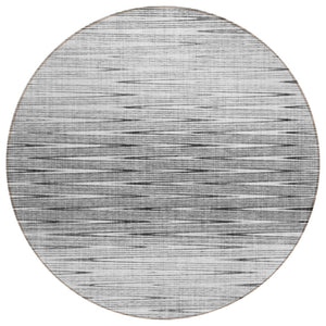 HomeRoots 5' Gray and Charcoal Abstract Area Rug - Durable, Washable, Modern Design for Indoor and Outdoor Use 8' Round 587412